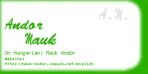 andor mauk business card